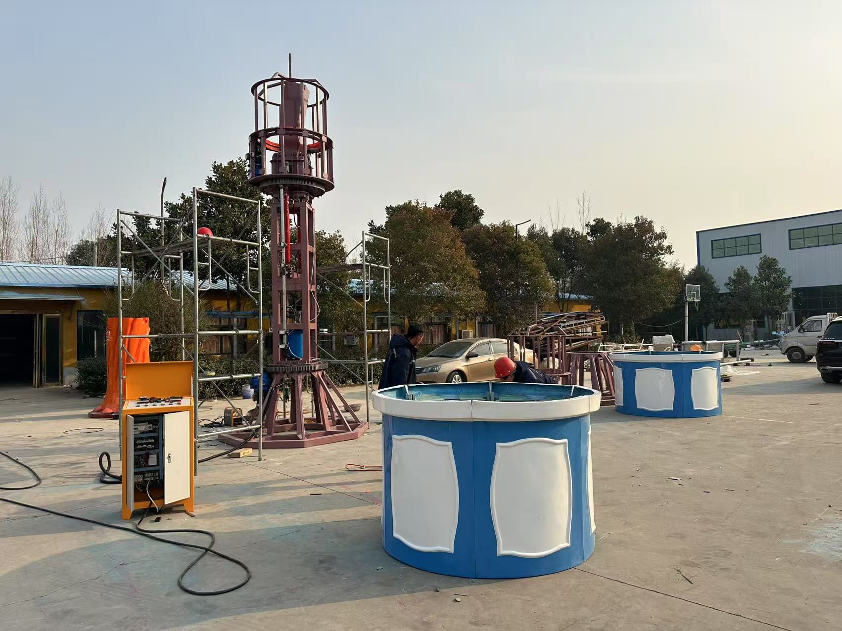 Workers inspecting equipment