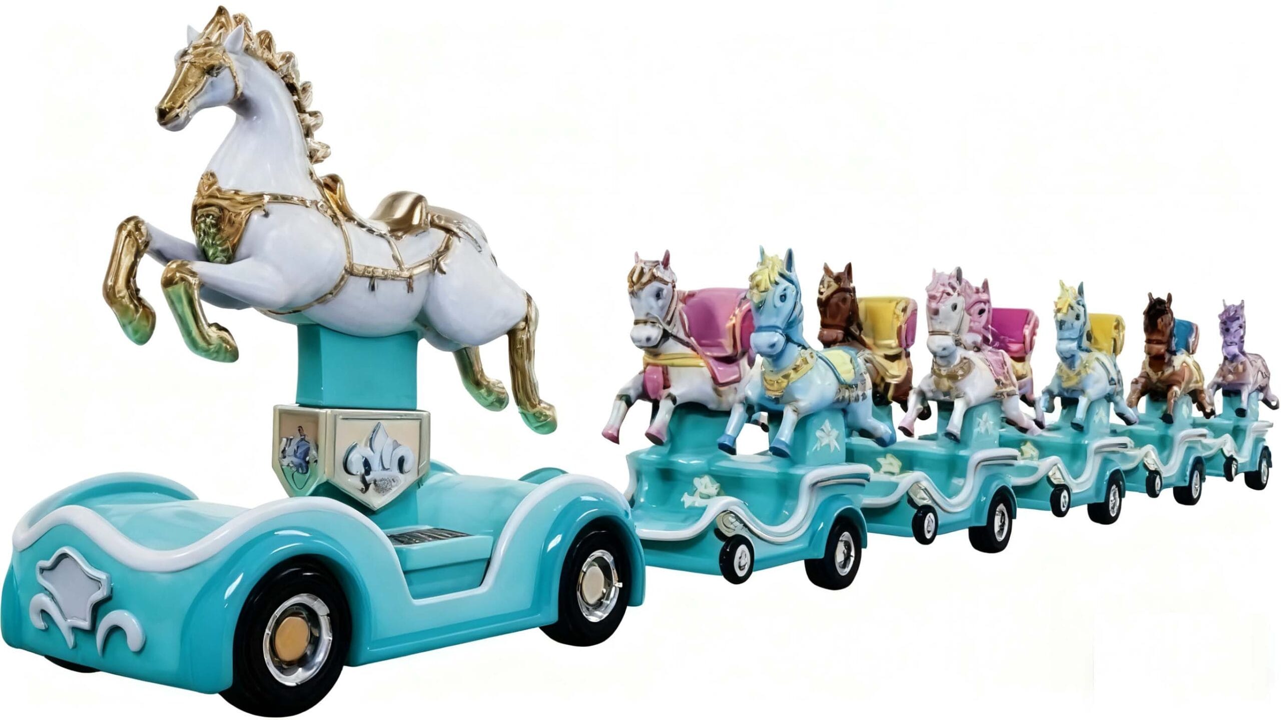 Woodland creature train with bears, deer and fox designs