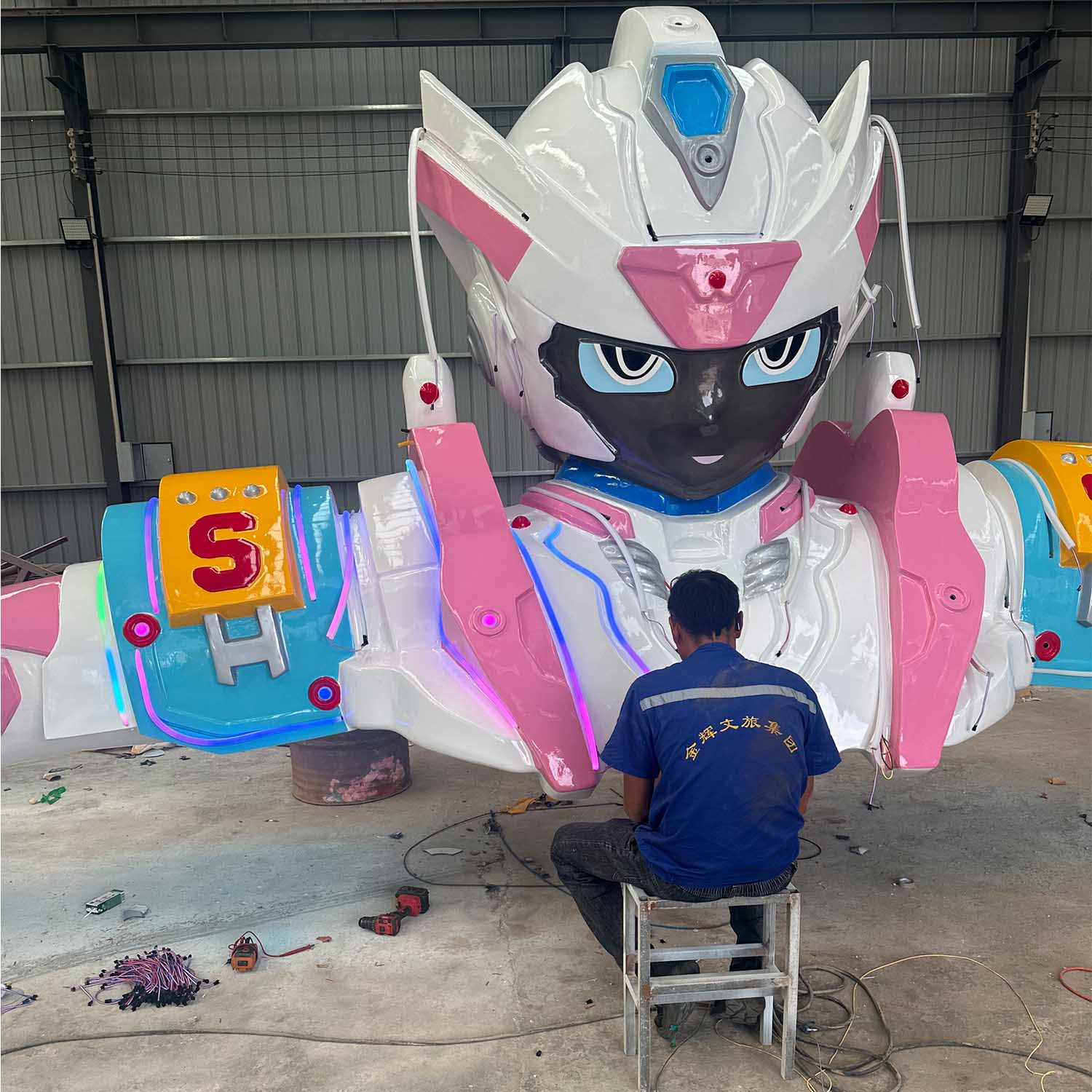 Amusement ride painting process with high-quality paints
