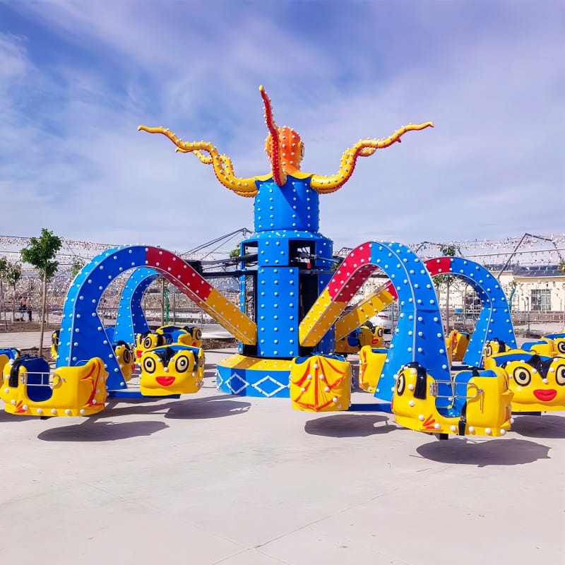 Cartoon octopus ride during daytime operation