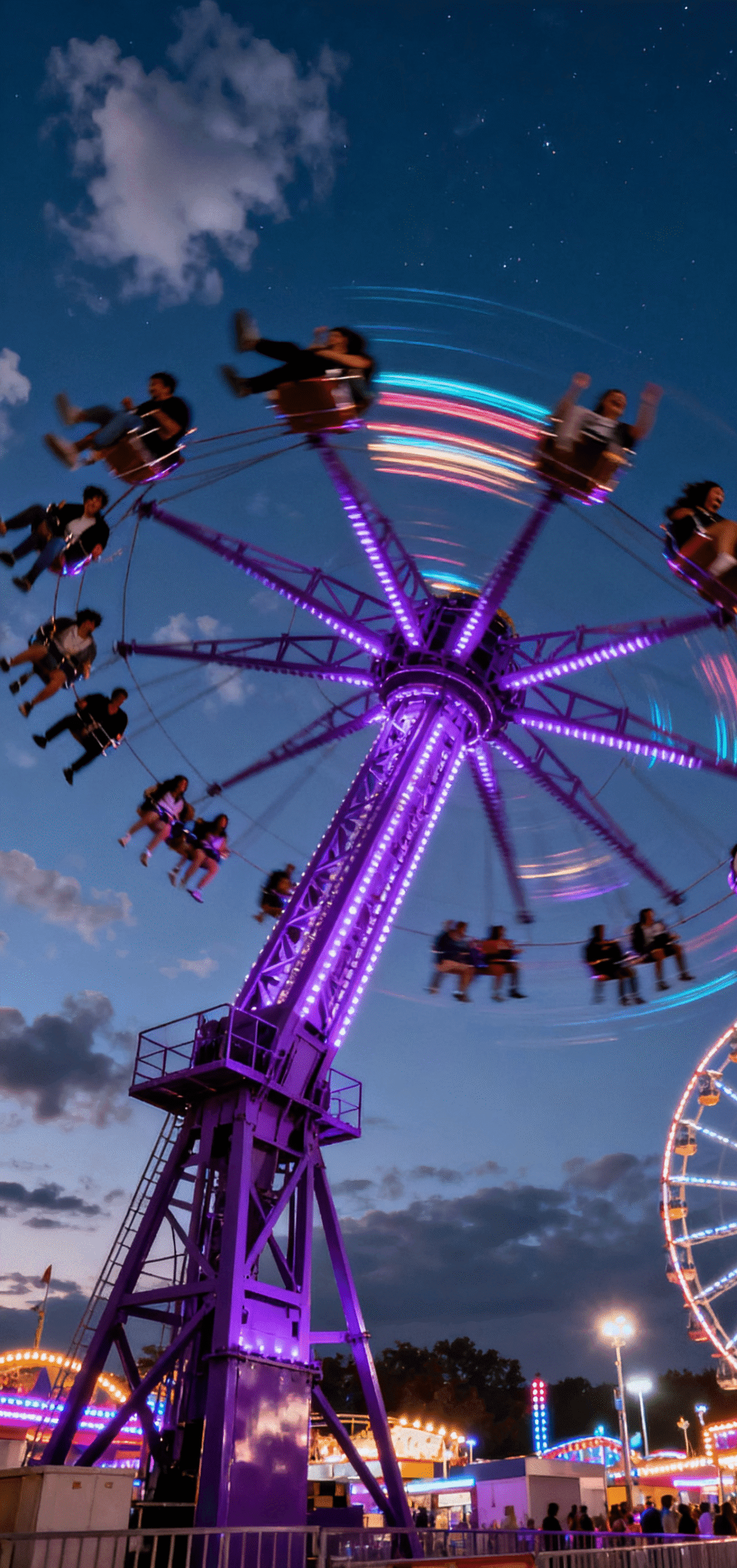 Children enjoying pendulum ride