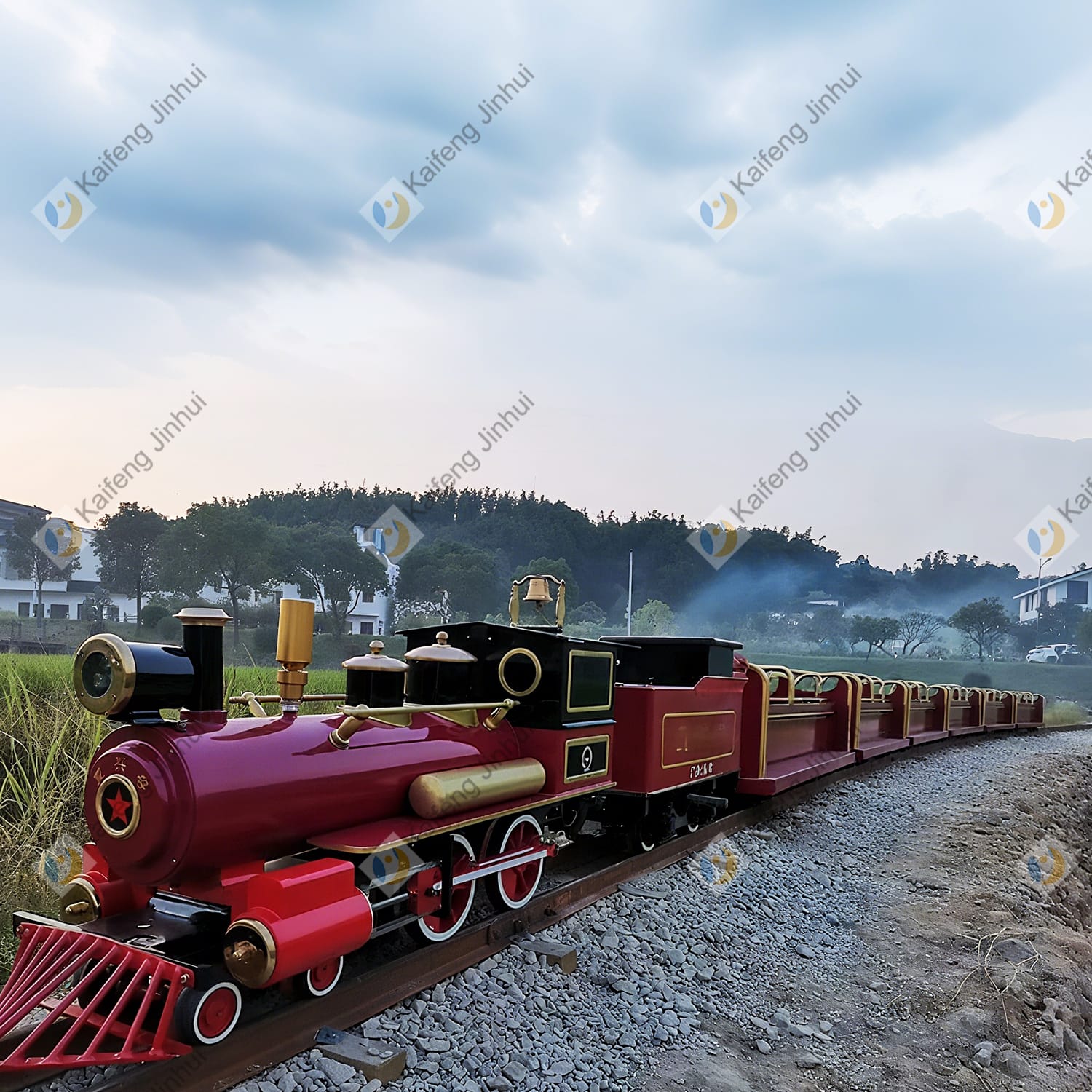 Track train showing automotive painting finish and durable construction