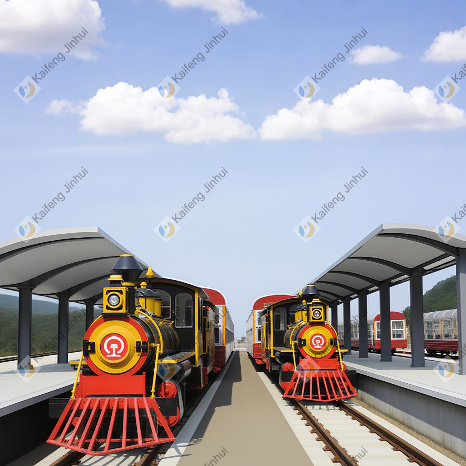 Track train front view
