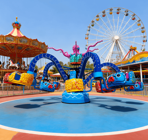 Rotary Octopus - Amusement ride with octopus arms spinning riders