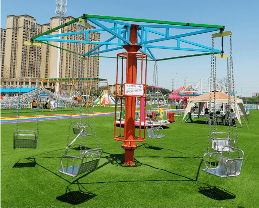 6-person Rotating Flying Chair - A spinning chair ride for six people