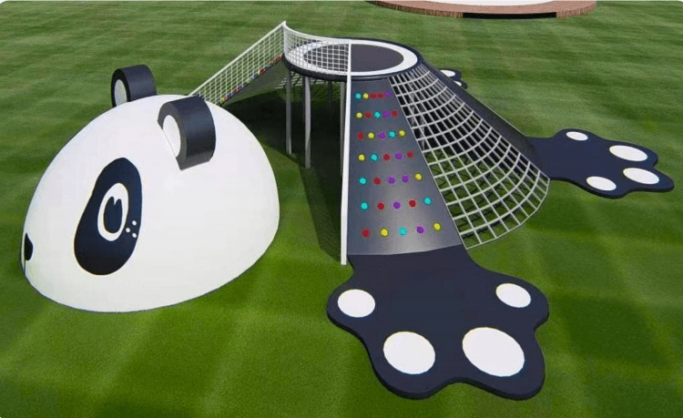 Panda Bouncing Cloud - A playful cloud-shaped bounce structure with panda theme